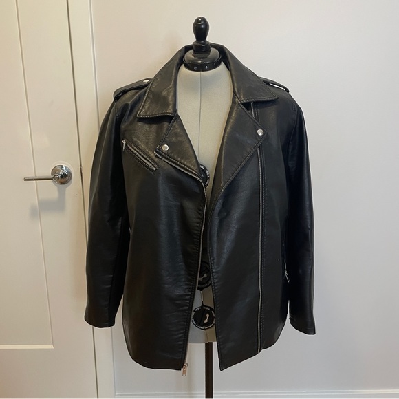 Lane Bryant Jackets & Blazers - Lane Bryant | 22/24 | Faux-Leather Moto Jacket